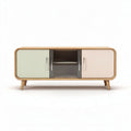 Moderne tv-kast van hout met gekleurde deurtjes 120 x 40 x 50cm