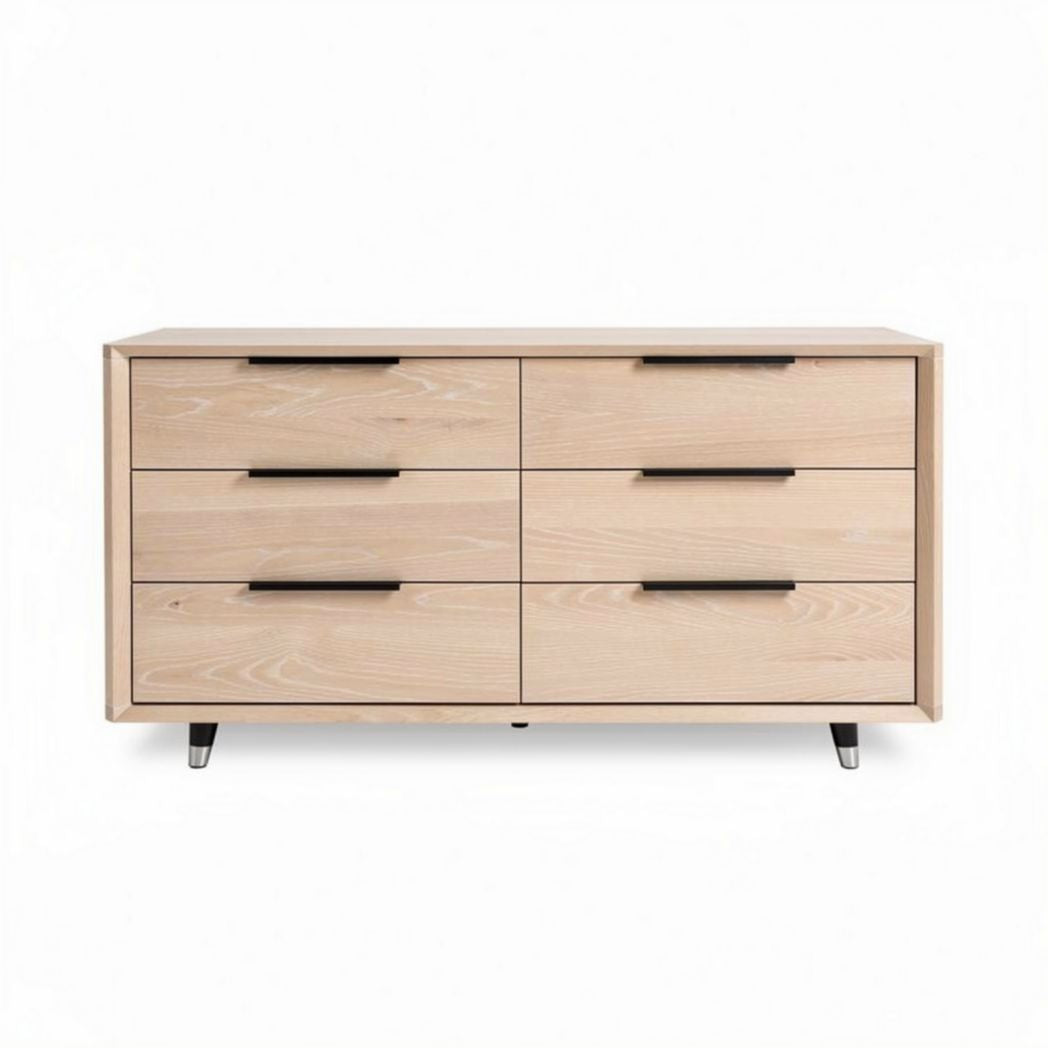 Eikenhouten ladekast met zes lades afmetingen 120 x 50 x 75cm