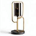 Tafellamp met zwart marmeren voet en bronzen frame 25 x 15 x 40cm