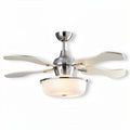 Plafondventilator met ingebouwde lamp houten bladen kleur chroom diameter 50 cm