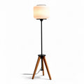 Stalen vloerlamp met glazen lampenkap hoogte 150 cm kleur brons en roze