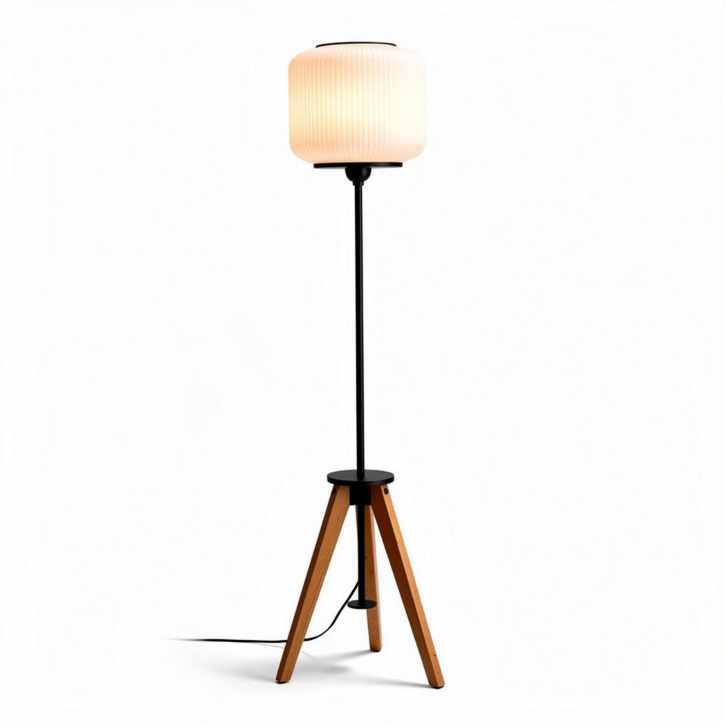 Stalen vloerlamp met glazen lampenkap hoogte 150 cm kleur brons en roze