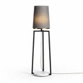 Vloerlamp met stoffen lampenkap en marmeren voet 25 x 25 x 150cm zwart grijs