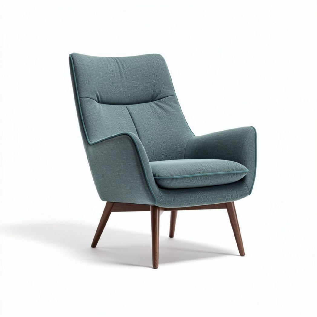 Stoel met stoffen bekleding in blauw groen van 85 x 80 x 100cm